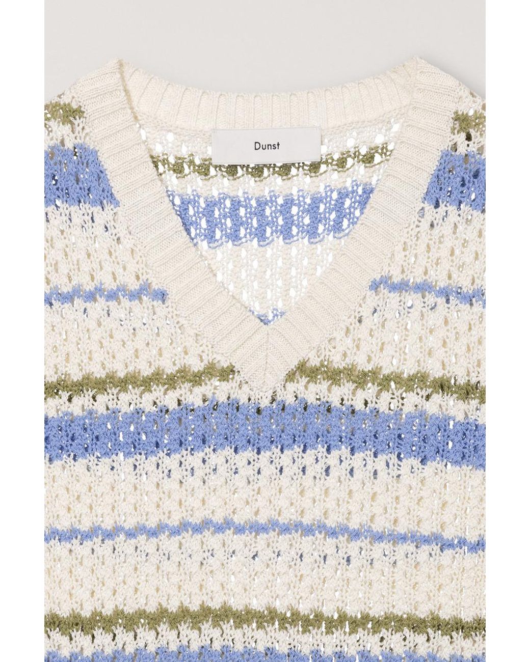 DUNST Gray Striped Chunky-Knit Vest for men