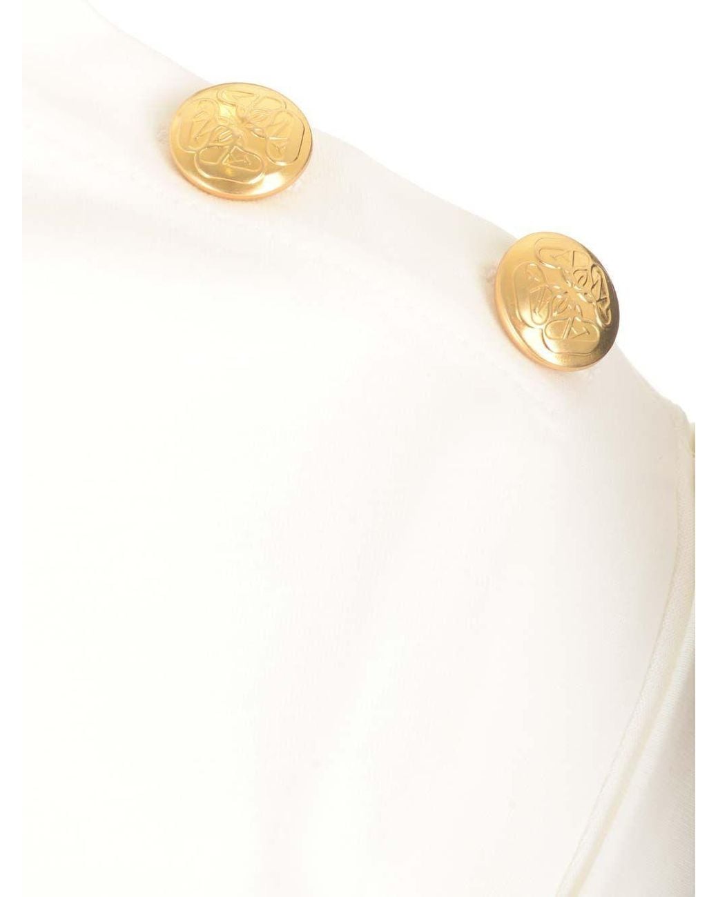 McQueen White Seal Button-Embellished T-Shirt