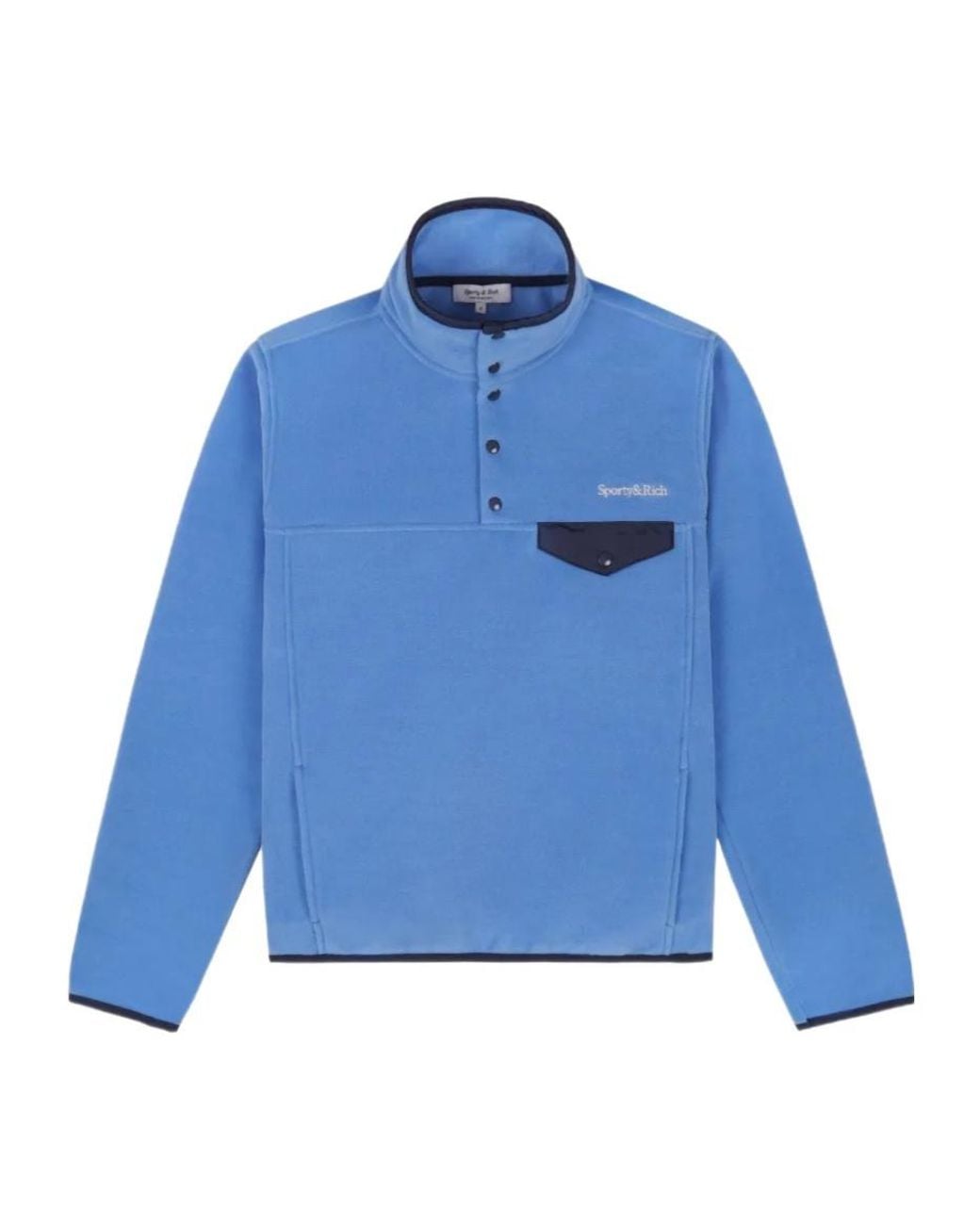 Sporty & Rich Blue Logo-Embroidered Jumper