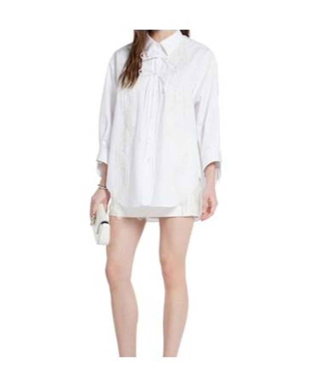 Gucci White Fringe Detailed Shimmering Shirt