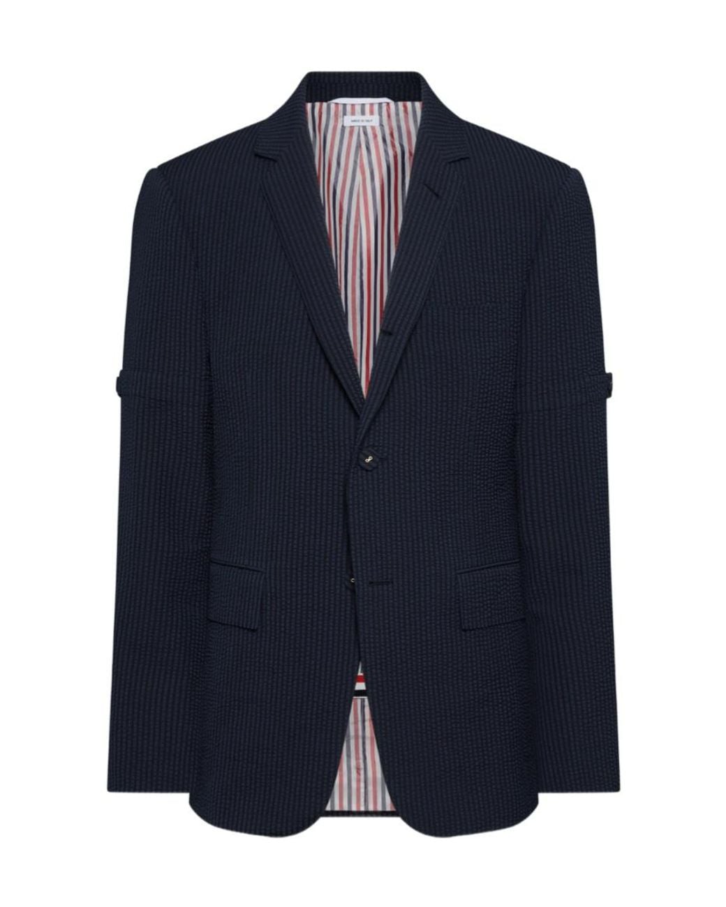 Thom Browne Blue Textured Single-Breasted Blazer for men