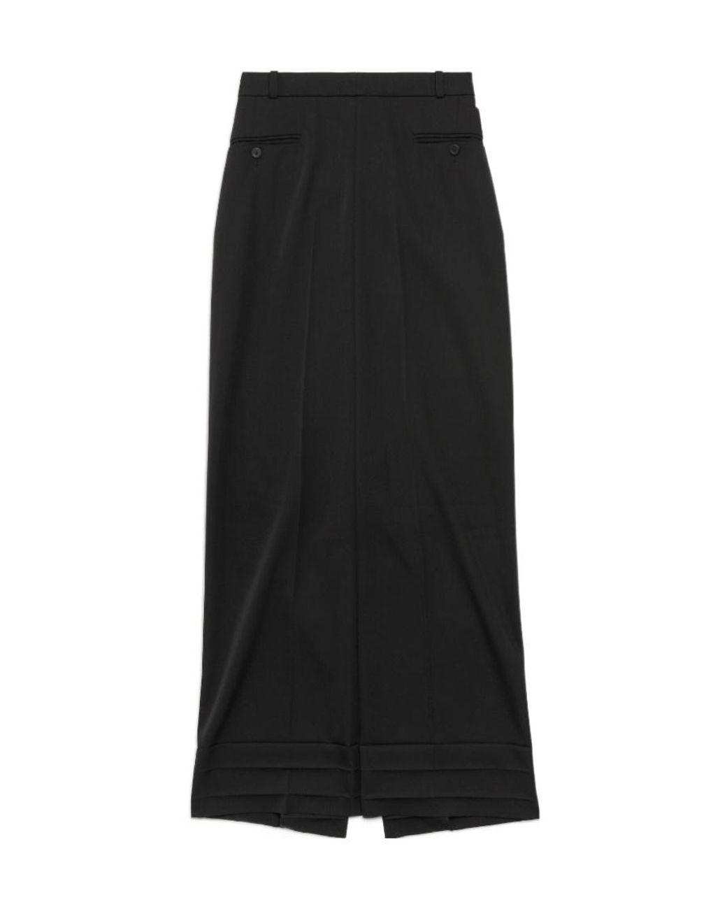 Balenciaga Black Split Centre Maxi Skirt