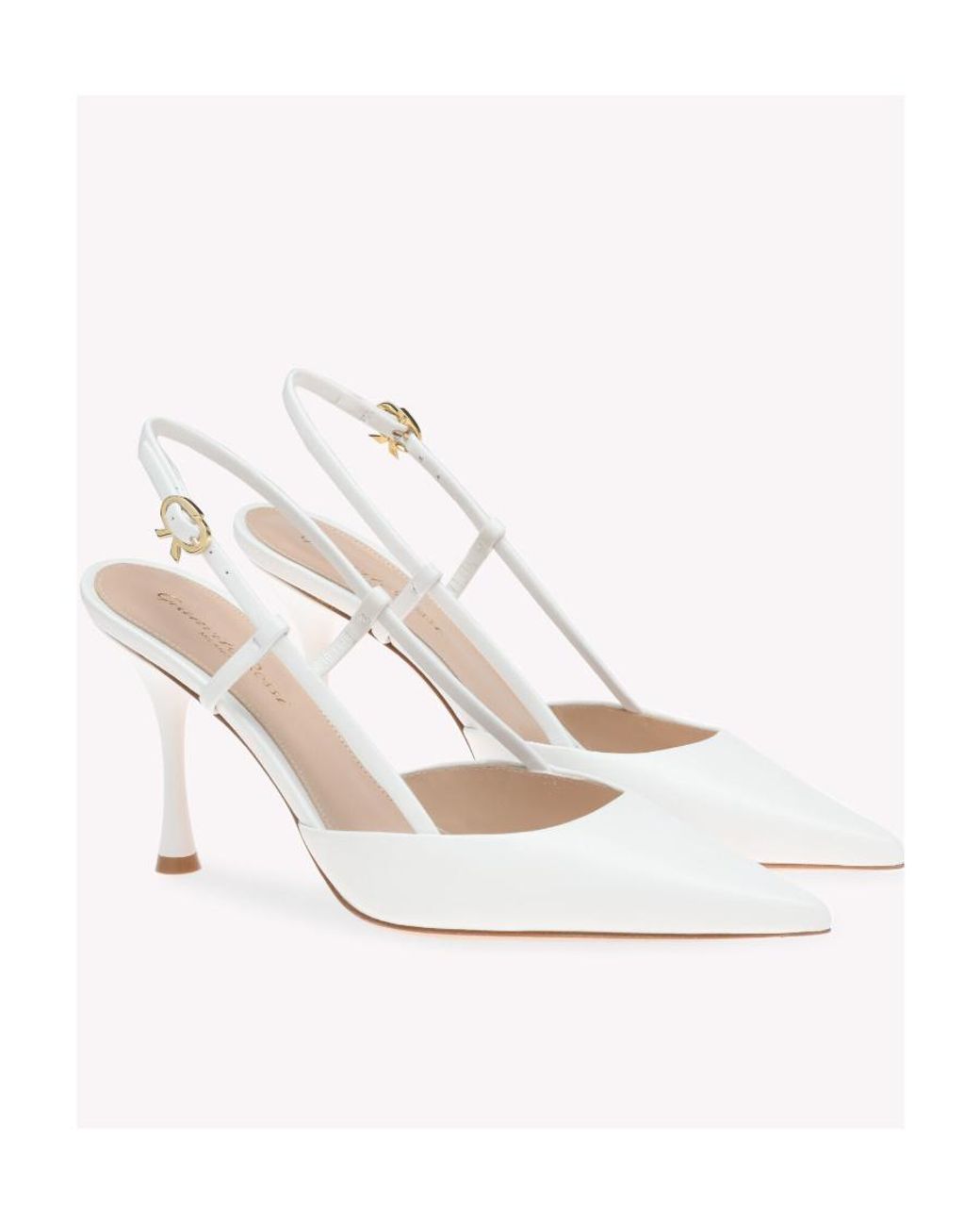 Gianvito Rossi White Ascent 85Mm Slingback Pumps