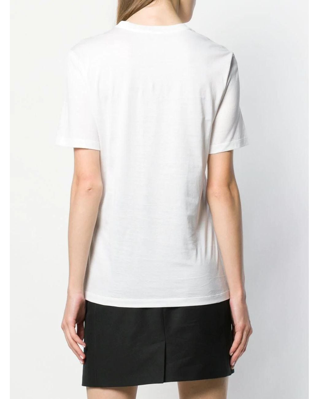 Versace White Logo T-Shirt With Round Neck