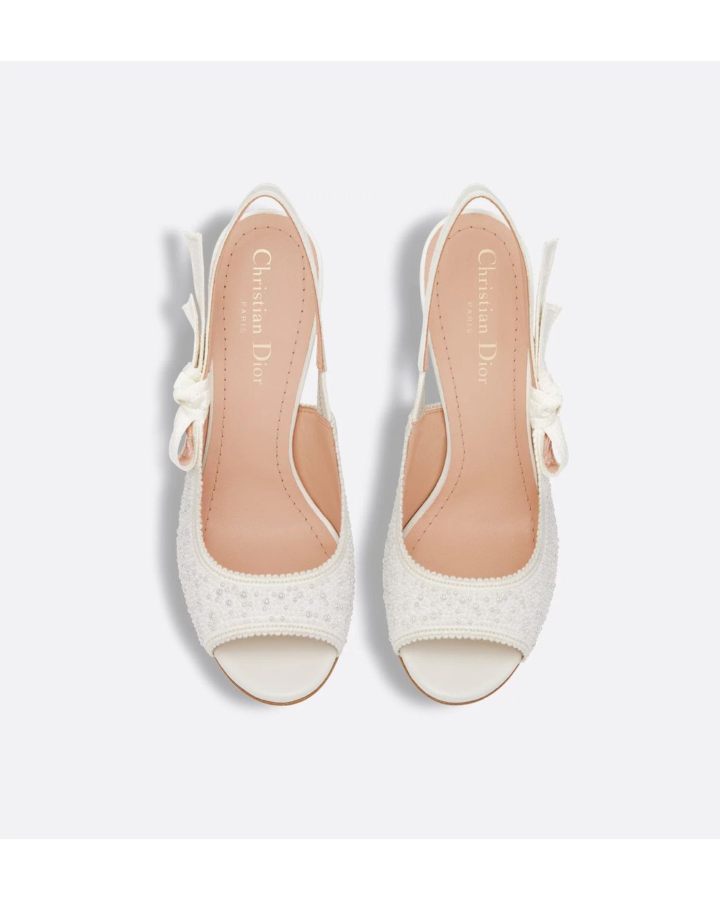Dior White J'A Heeled Slingback Sandal