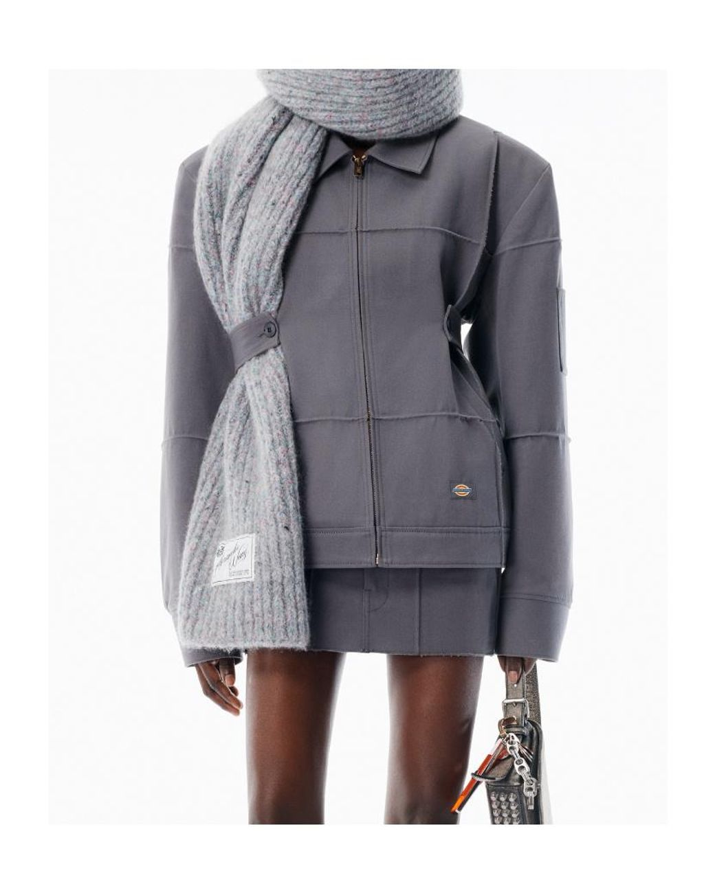 Alexander Wang Gray Cotton-Blend Drill Jacket