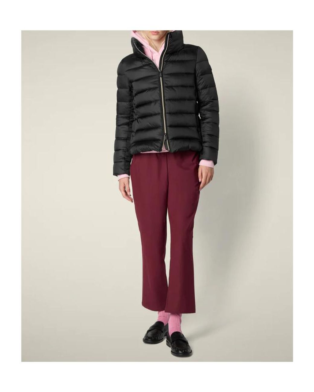 Save The Duck Black Zip-Up Puffer Jacket