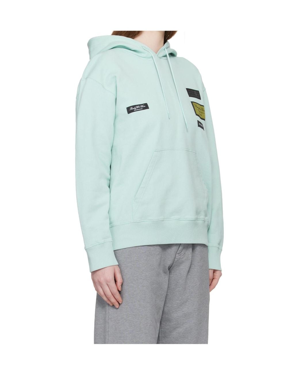 MM6 by Maison Margiela Blue Logo-Patch Hoodie
