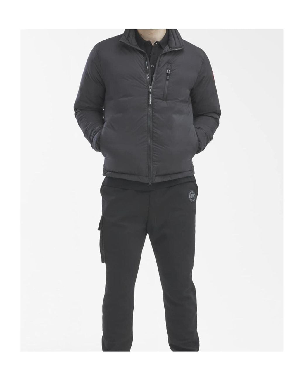 Canada Goose Black Lodge Zip-Up Down Jacket for men