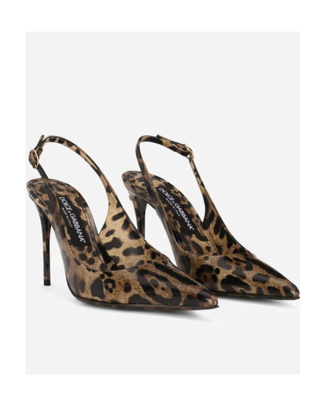 Dolce & Gabbana Metallic Leopard Pattern Exposed Heels