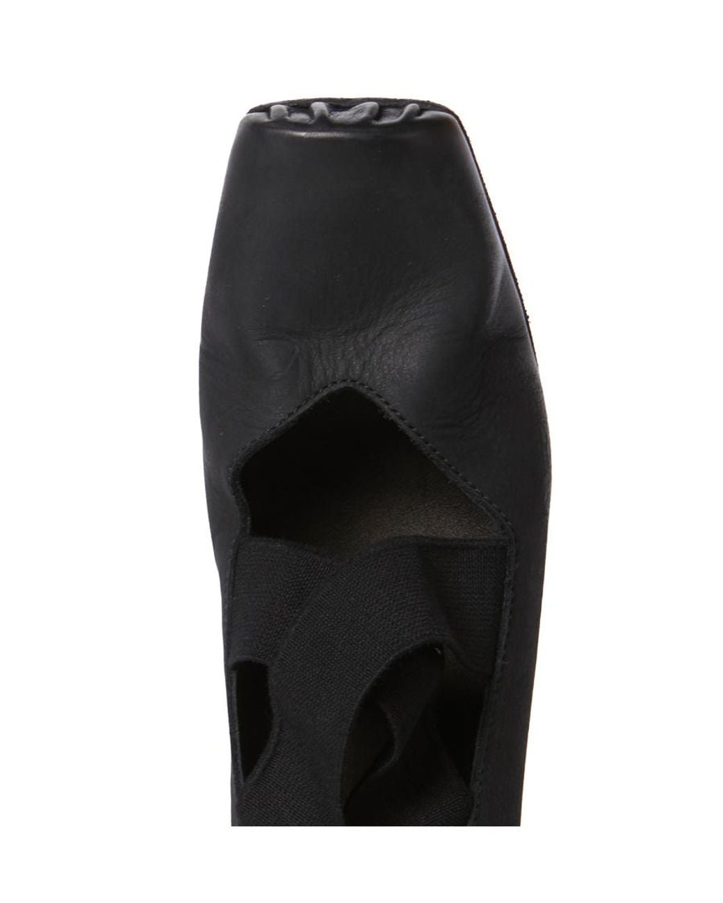 Uma Wang Black Ballerina Square Toe Elasticated Pumps