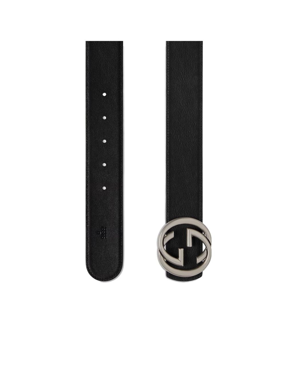 Gucci White Interlocking G Buckle Reversible Belt for men