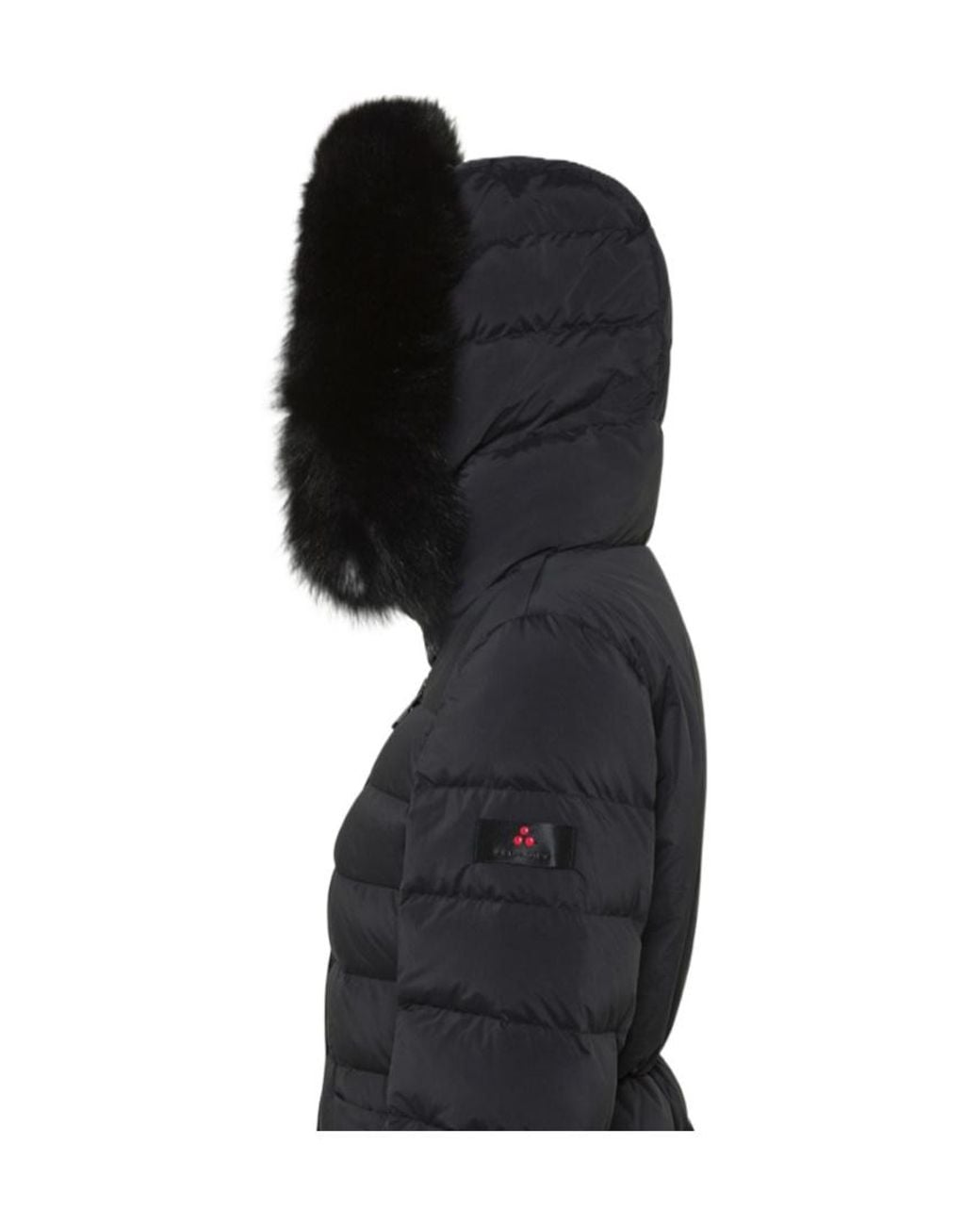 Peuterey Black Turmalet Fur-Trimmed Coat