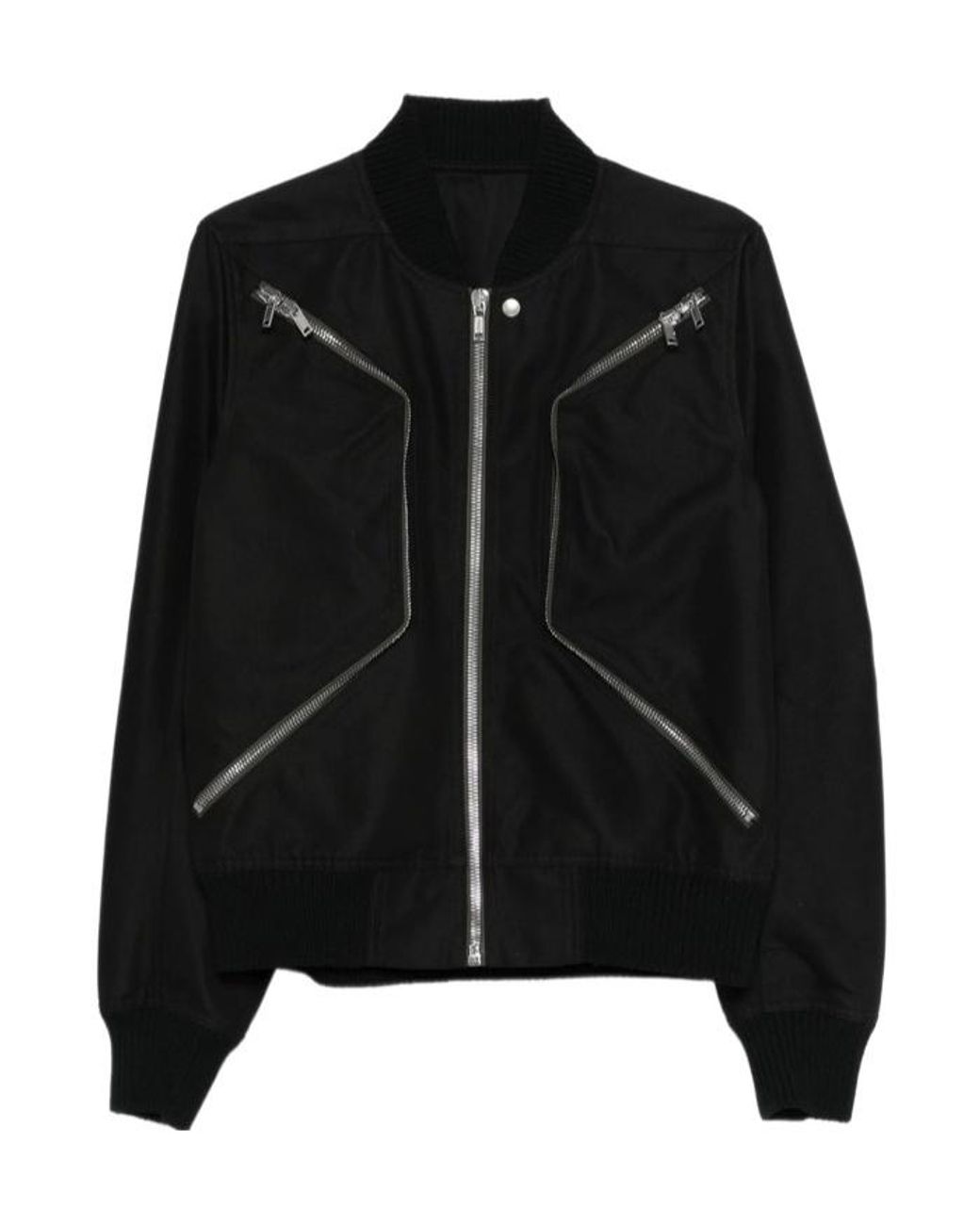 Rick Owens Black Long-Sleeved Zip-Up Jacket for men