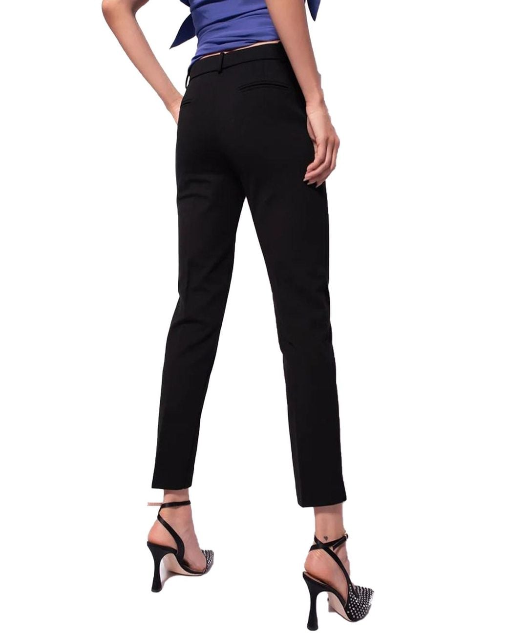 Pinko Black Waistband Loop Casual Trousers