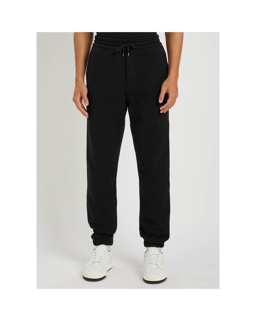 Saint Laurent Black Simple Cotton Sportswear Pants for men