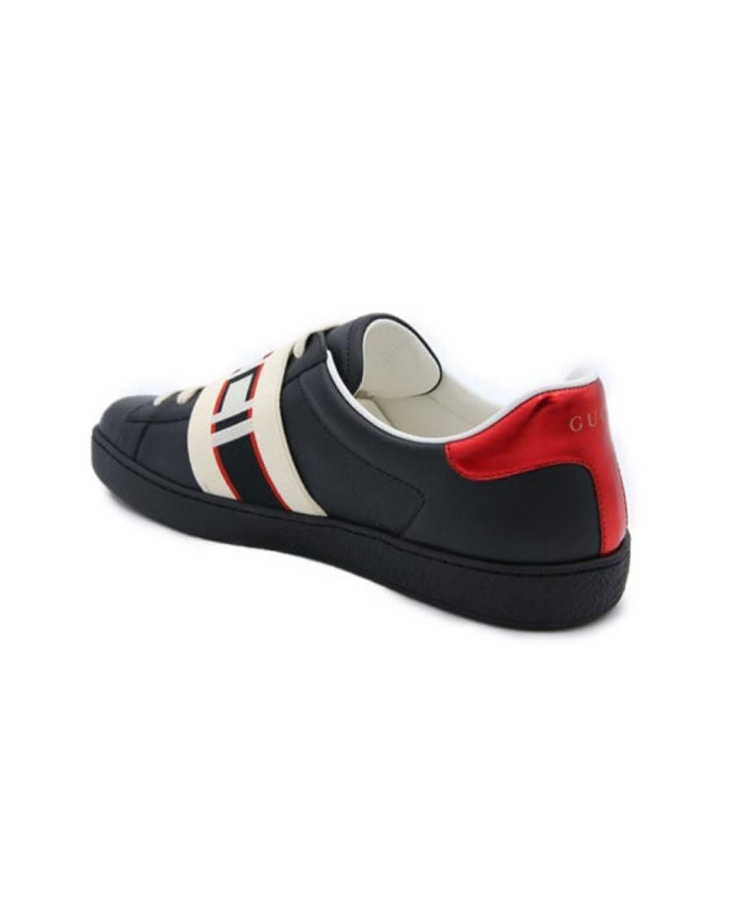 Gucci Black 523469 Ace Shoes Calf-skin Leather Casual Sneakers (GGM1715) for men