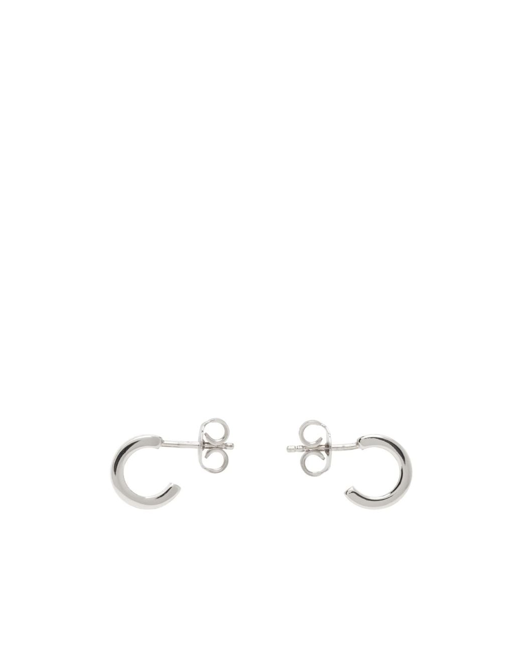 MM6 by Maison Margiela White Numeric Engraved Hoop Earrings