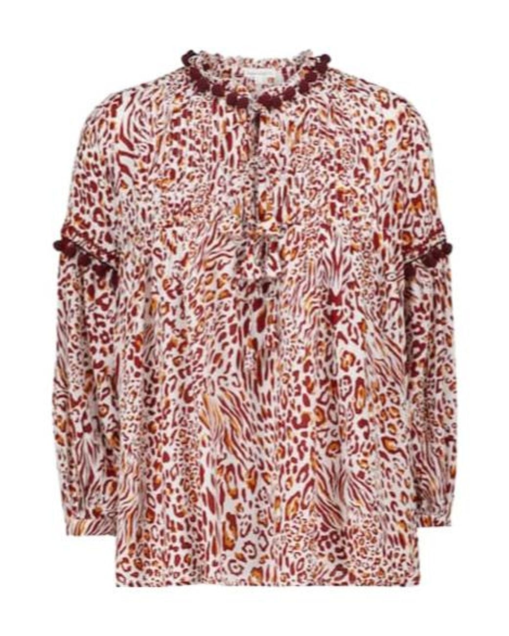 Poupette Pink Clara Leopard-Print Blouse