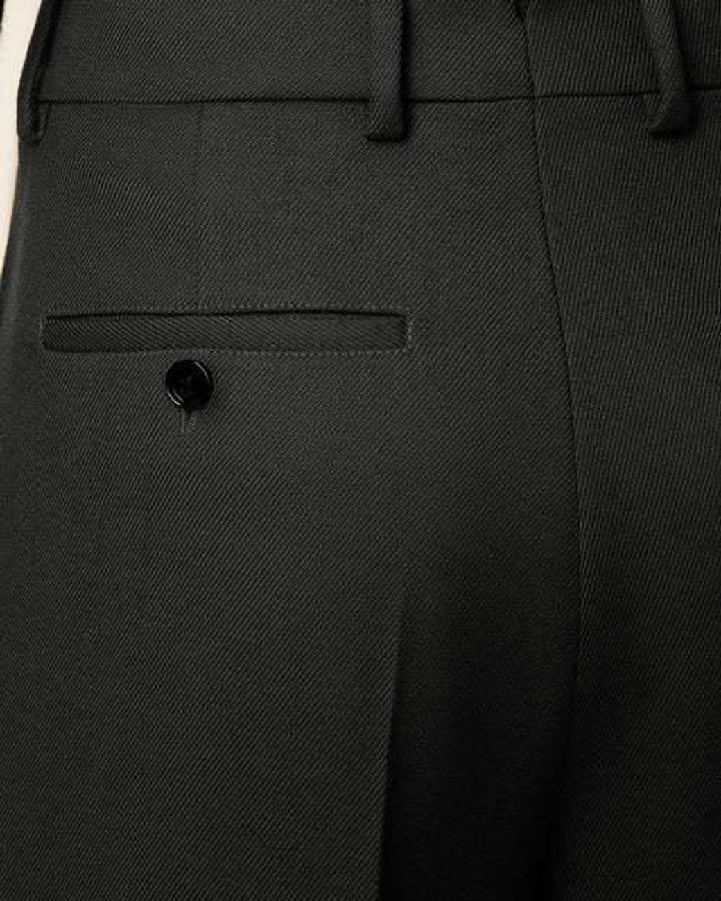 AMI Black Pressed-Crease Trousers
