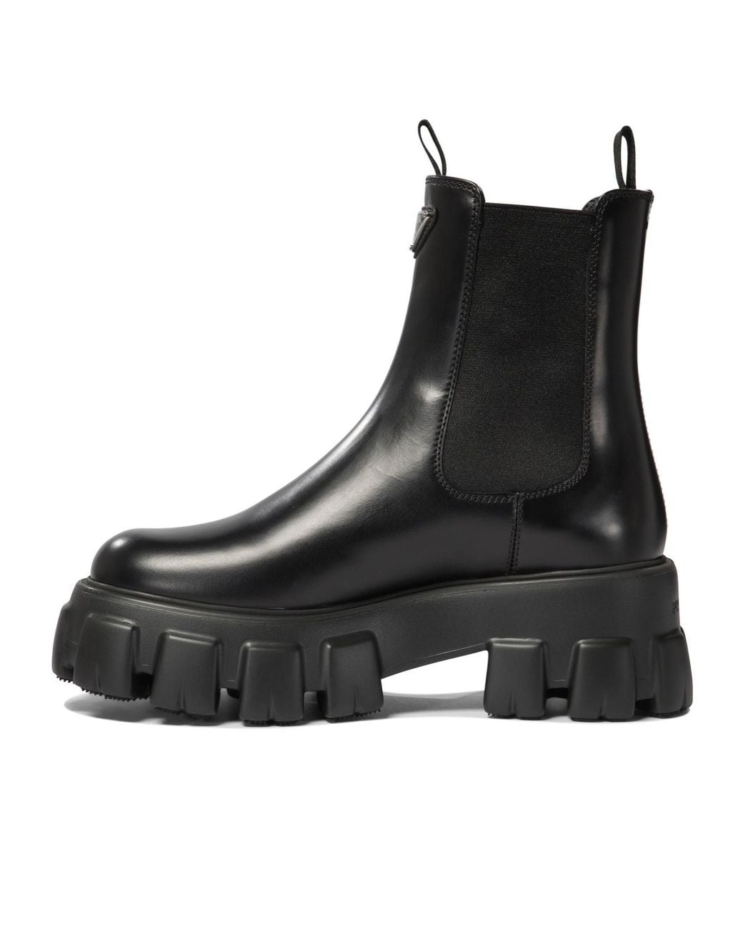 Prada Black Monolith Round-Toe Chelsea Boots