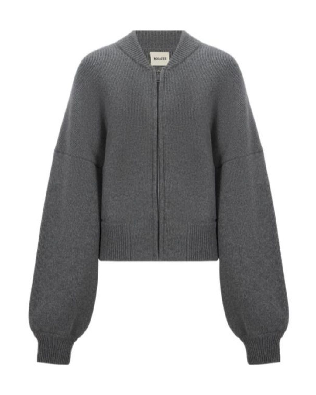 Khaite Gray Rhea Long-Sleeved Zipped Cardigan