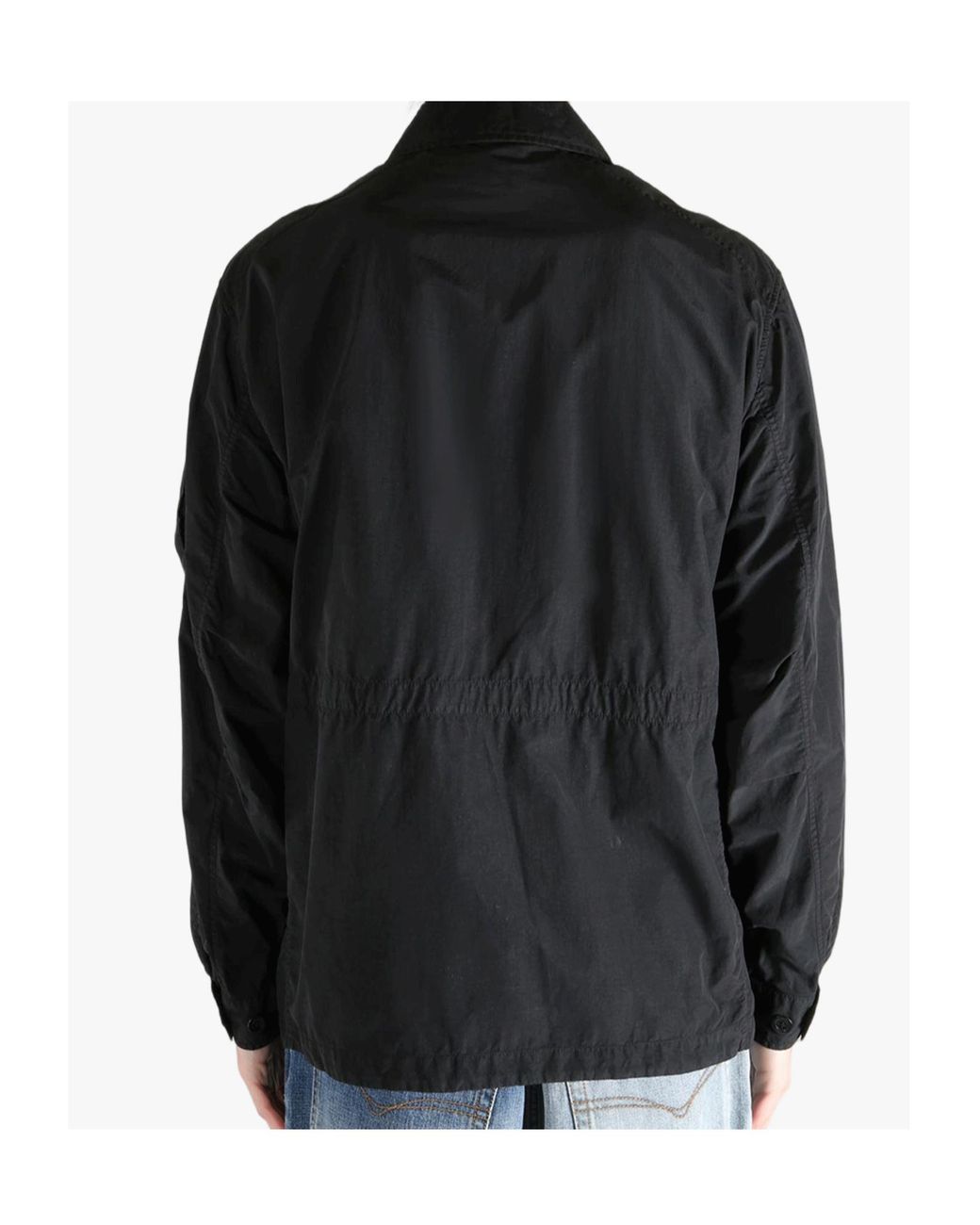 C P Company Black Buttoned Multi-Pocket Jacket for men