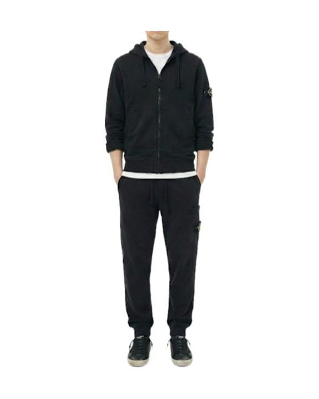 Stone Island Black Cotton Sweatpants for men