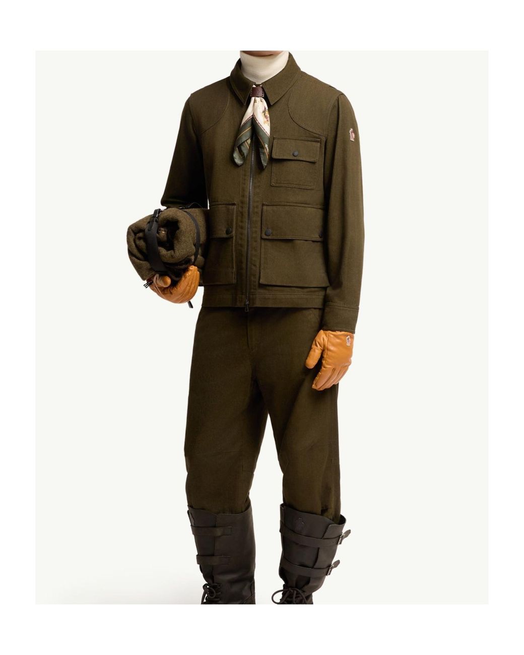 Moncler Green Cotton Long Sleeve Shirt for men
