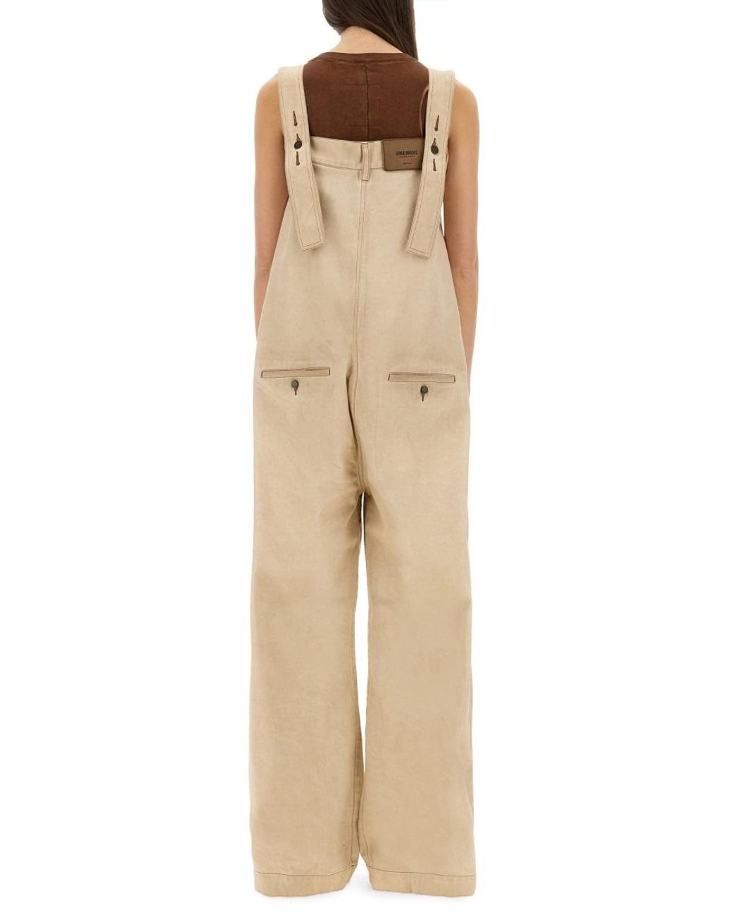 Uma Wang Natural Pleated Overalls