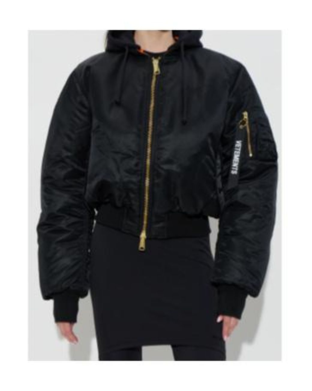 Vetements Black Reversible Bomber Jacket for men