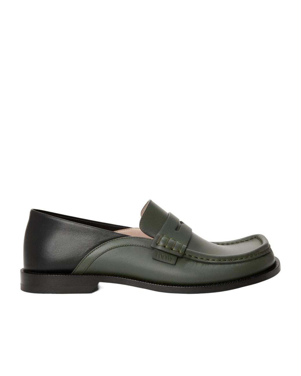 Loewe Green Campo Flap Back Loafers for men