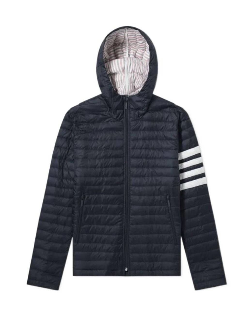 Thom Browne Blue Bar Stripe Padded Jacket for men
