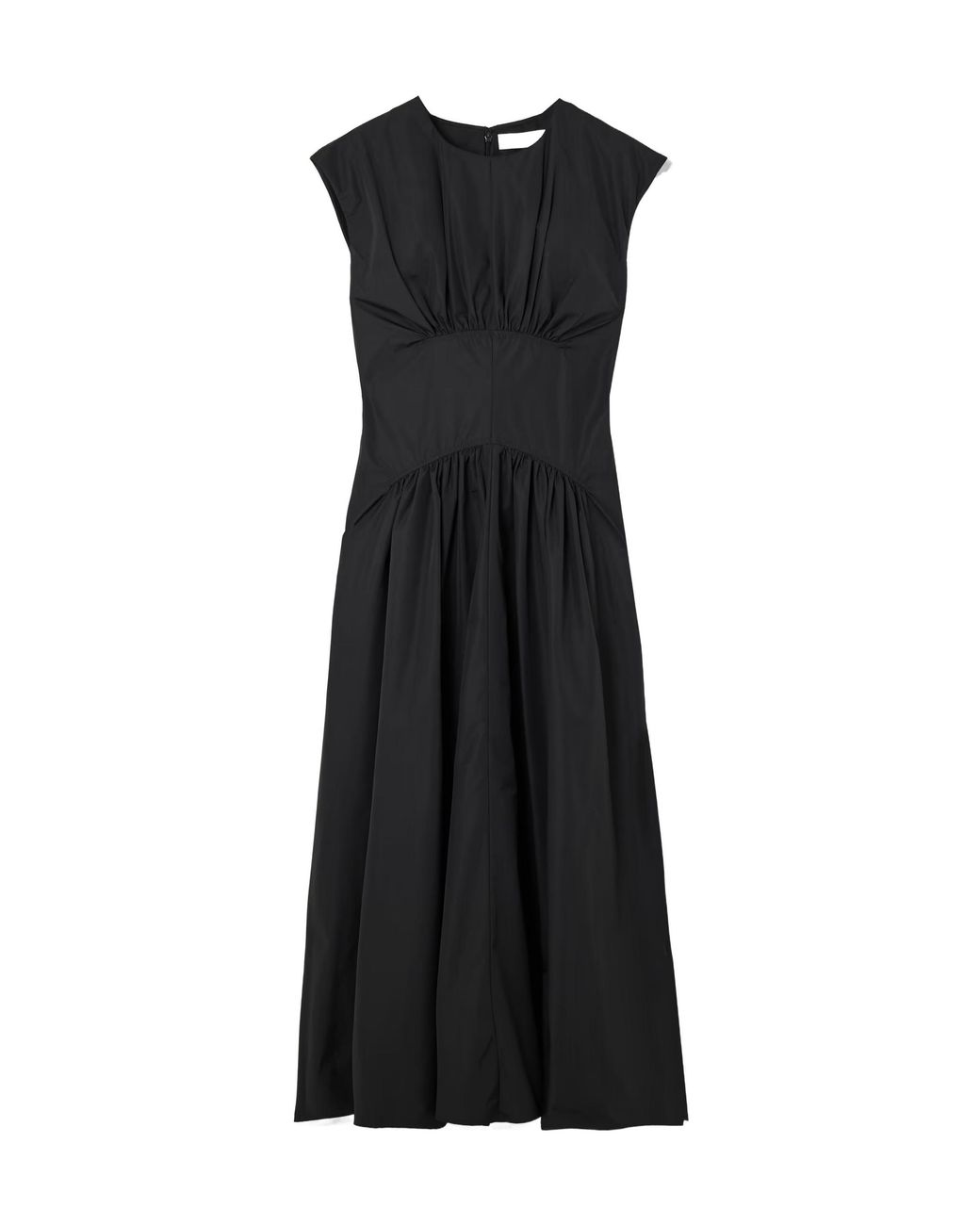 Proenza Schouler Black Nyssa Gathered Shell Midi Dress