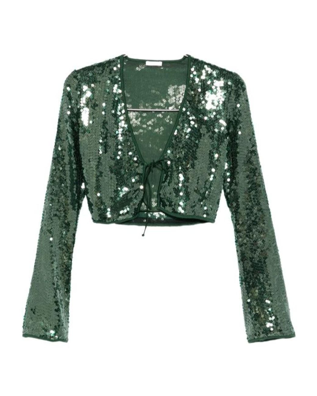 Oseree Green Sequined Shirt