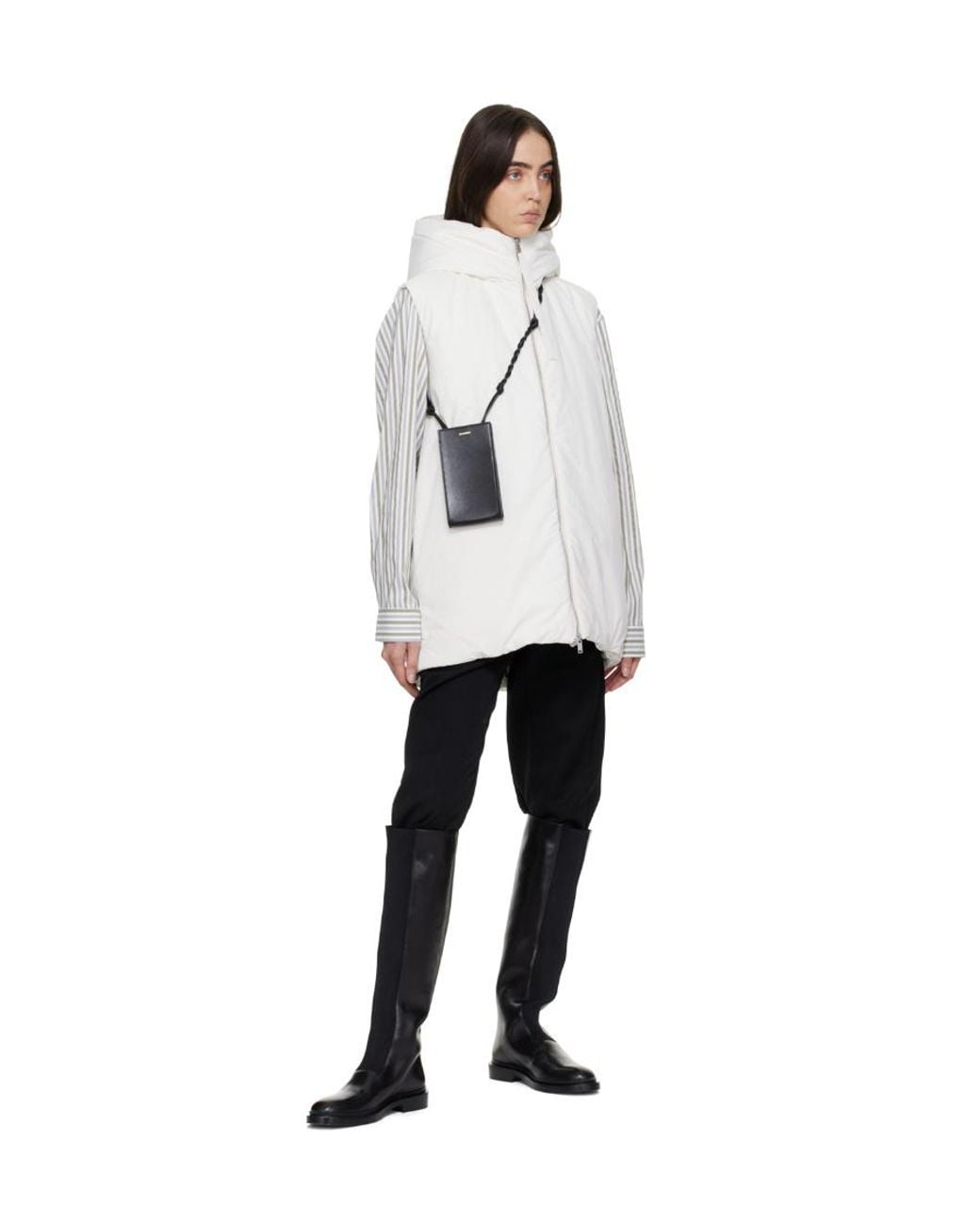 Jil Sander Black Round Toe Knee-High Boots
