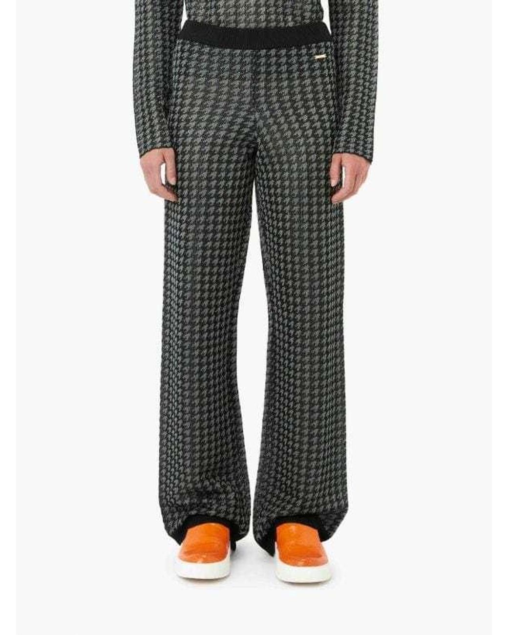 J.W. Anderson Gray Check-Pattern Logo-Plaque Trousers