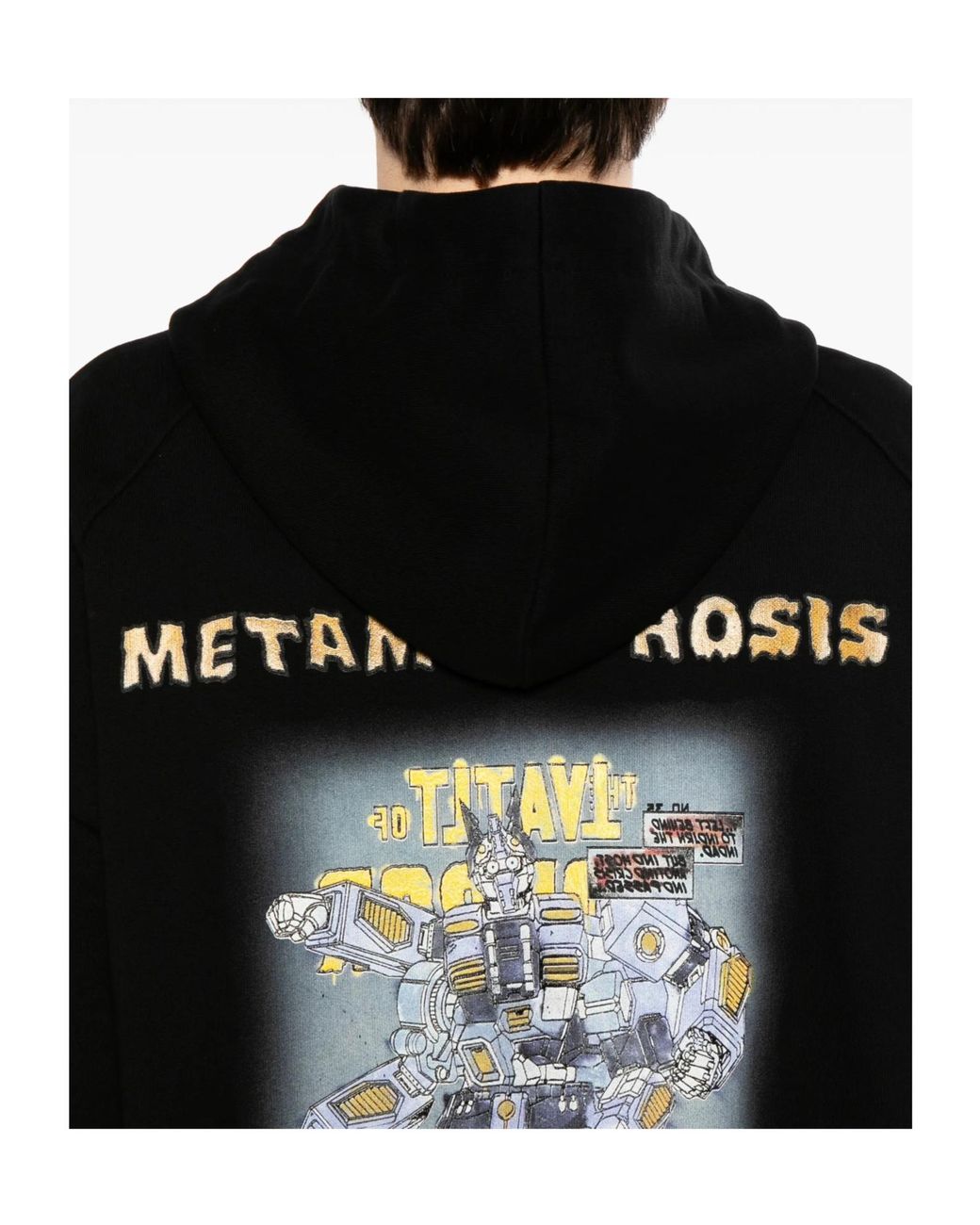 Juun.J Black Drawstring Hooded Sweatshirt for men
