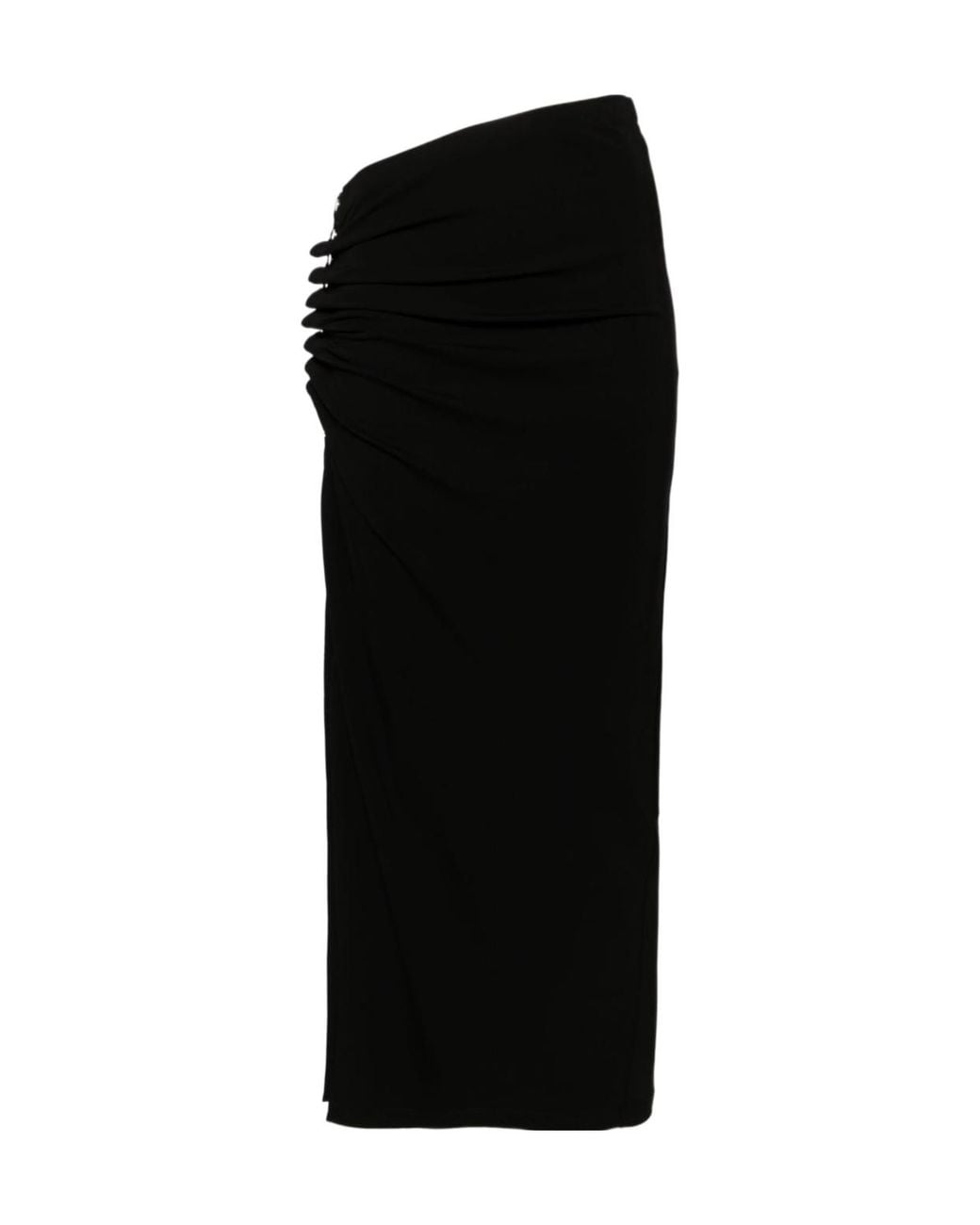 Rabanne Black Rabanne Ruched Midi Skirt
