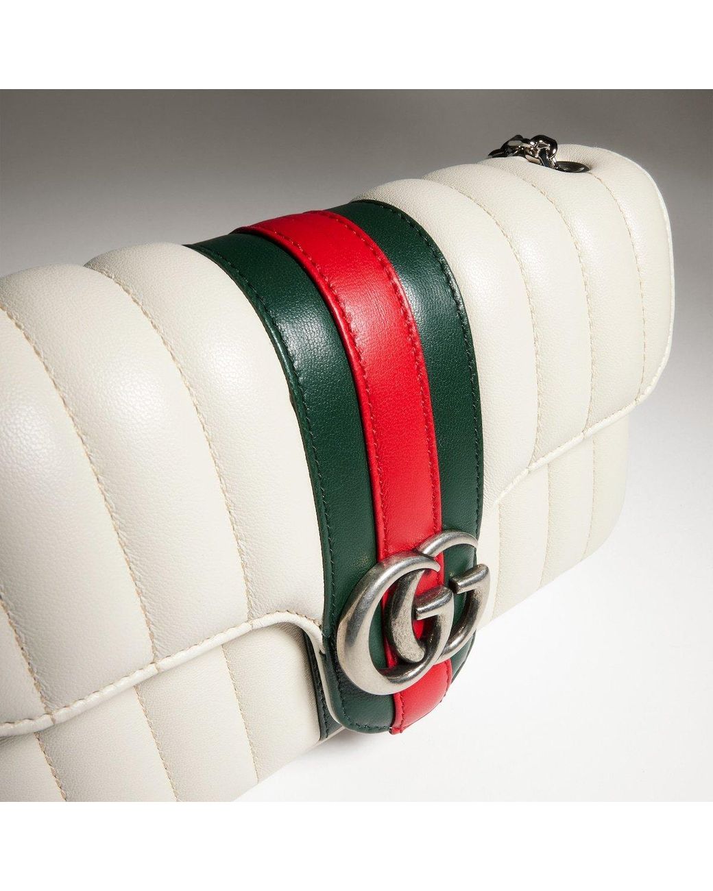 Gucci White Jetset Gg Marmont Small Shoulder Bag