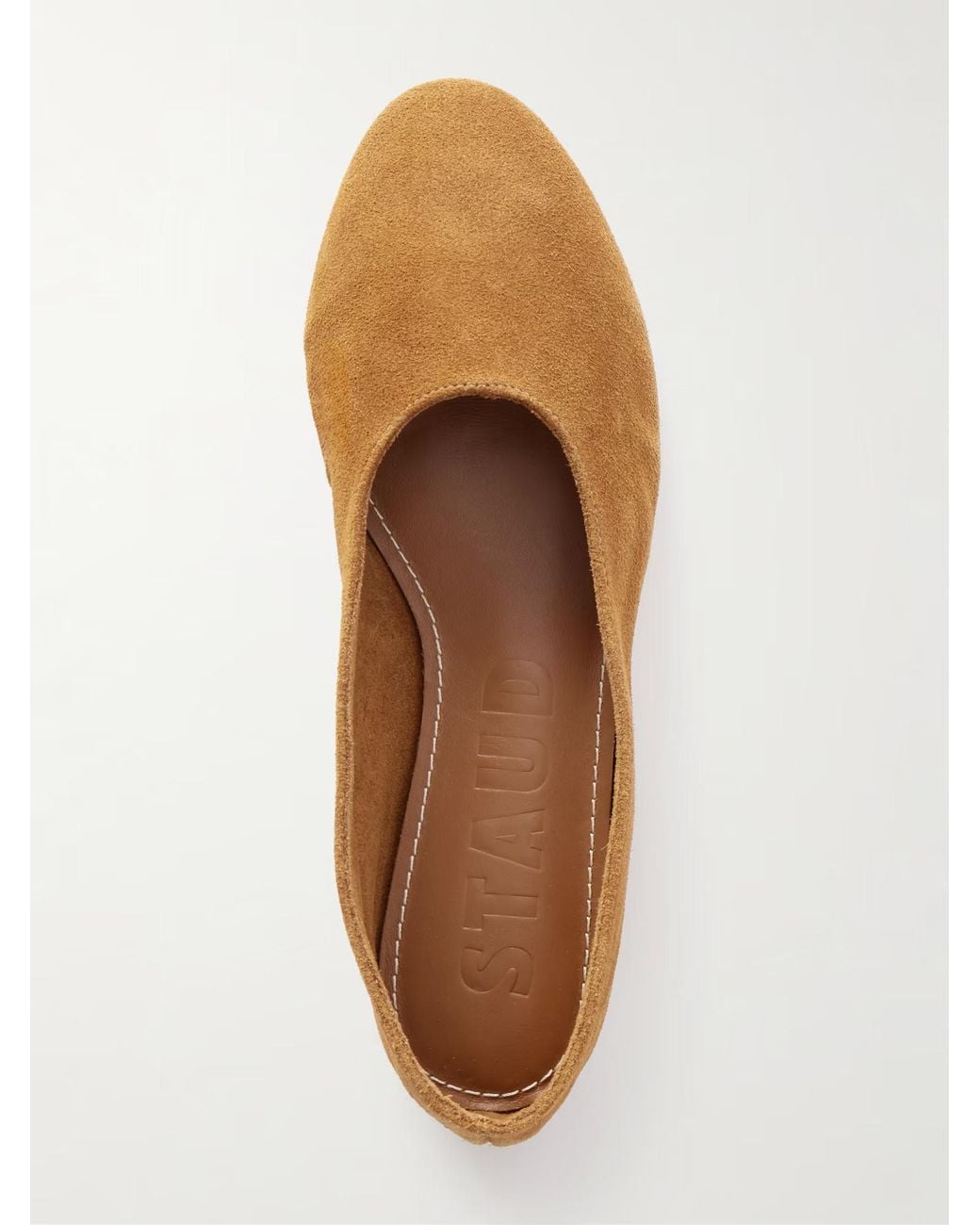 Staud Brown Suede Ballet Flats