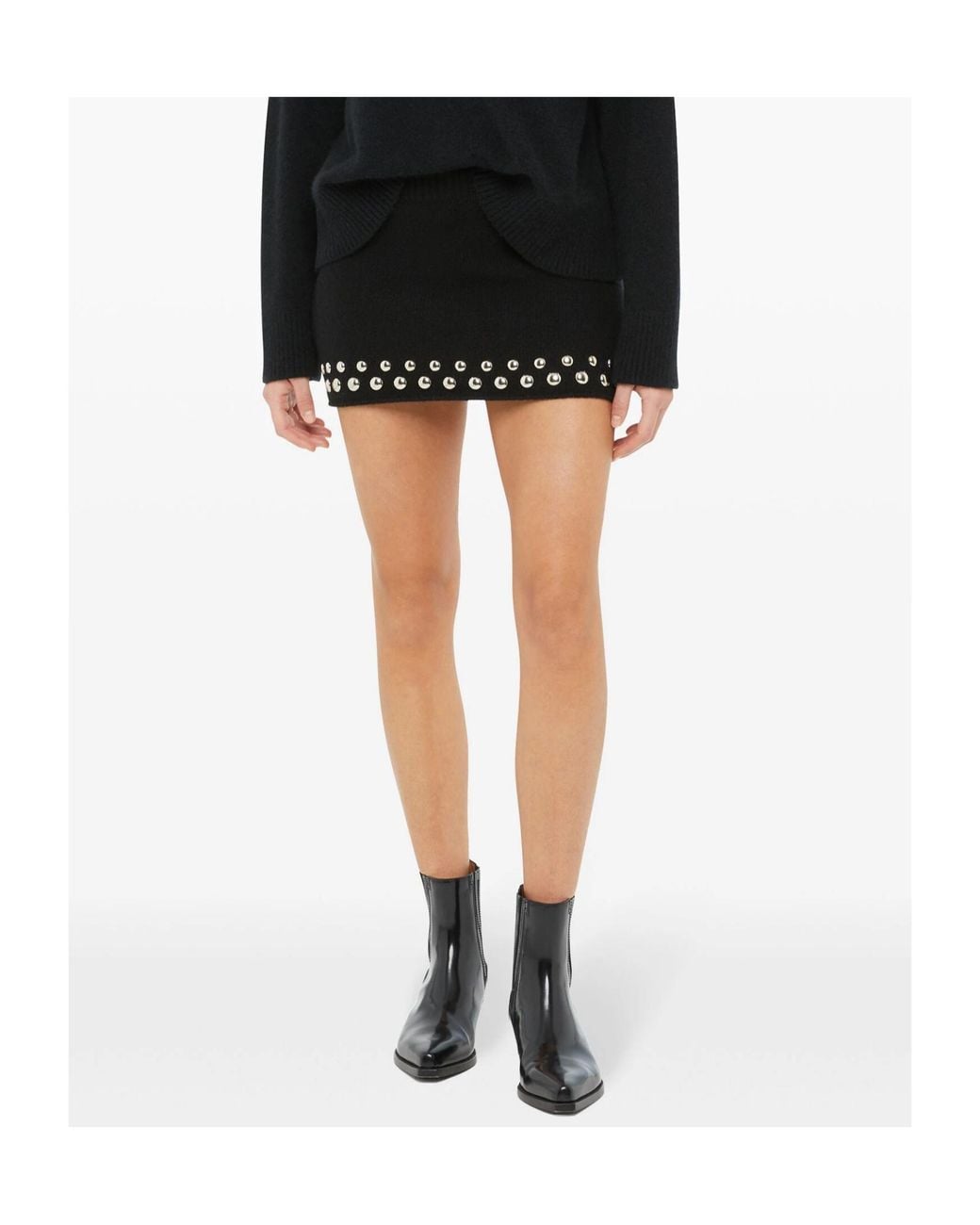 Alanui Black Love And Studs Mini Skirt