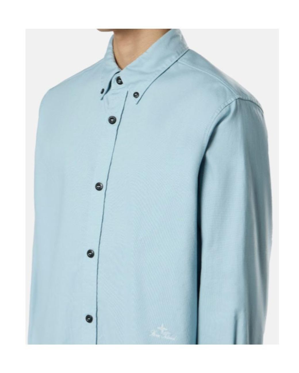 Stone Island Blue Long-Sleeve Shirt for men