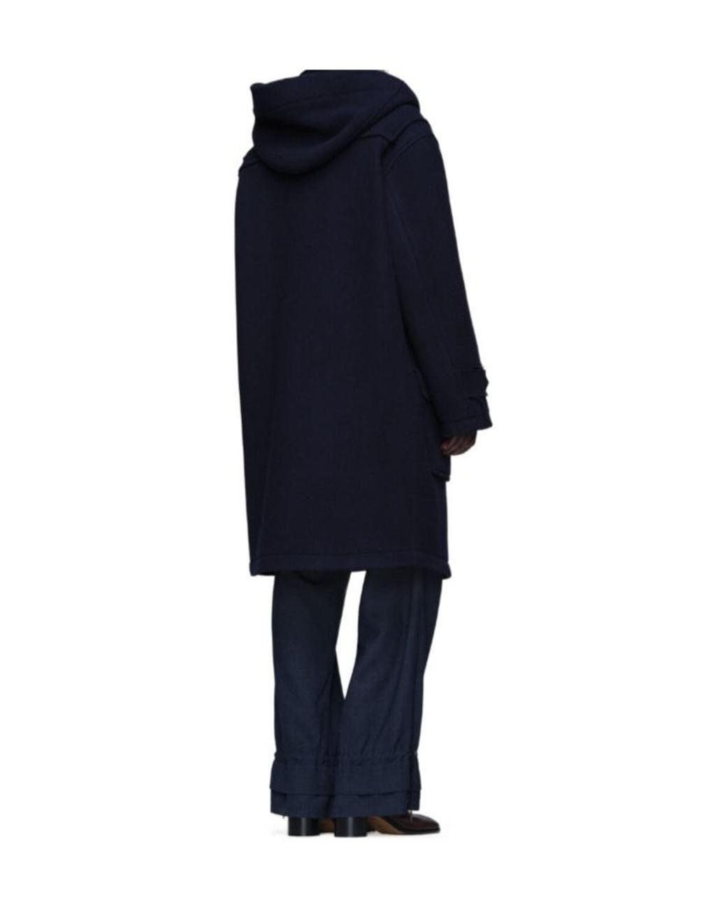 Maison Margiela Blue Hooded Reversible Coat for men