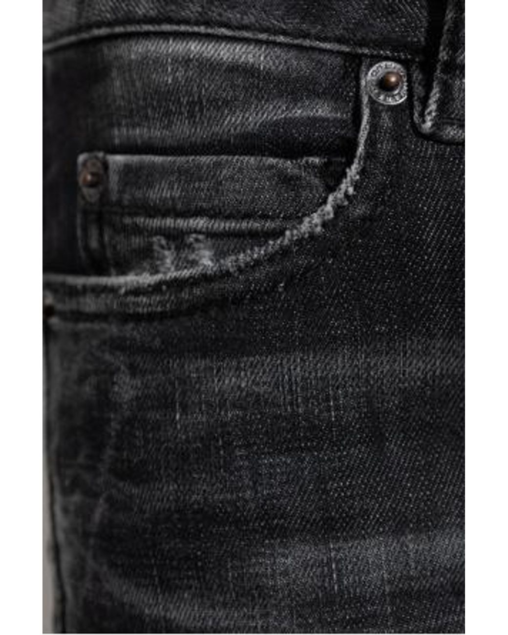 DSquared² Black Mid-Waisted Distressed Skinny Jeans