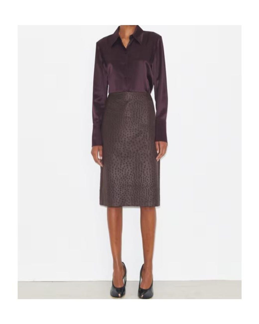 Tory Burch Purple Cuffed Silk Shirt