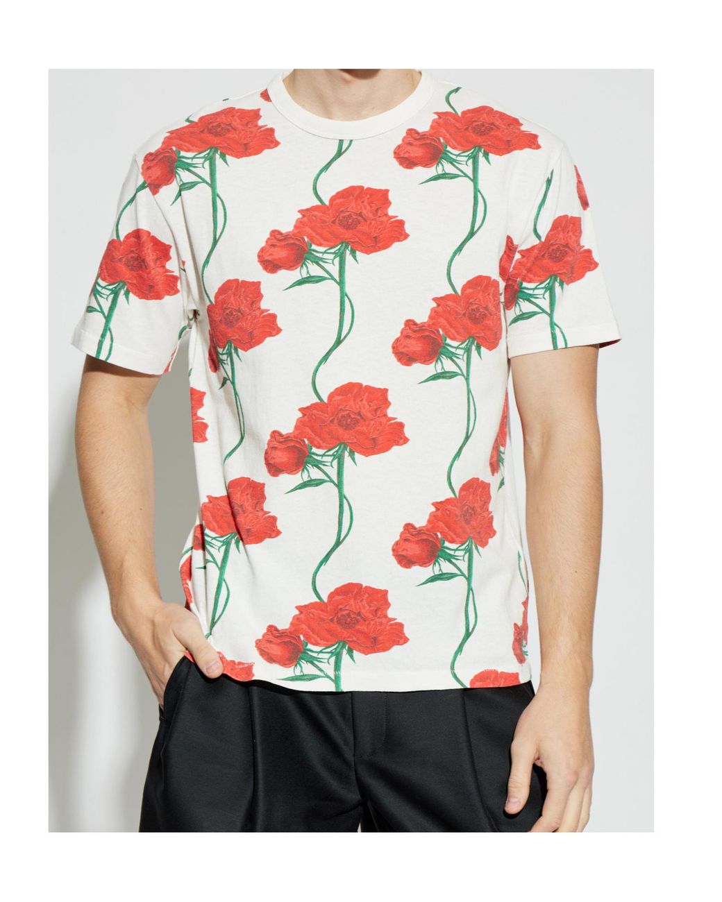 KENZO White Archive Rose Crewneck T-Shirt for men