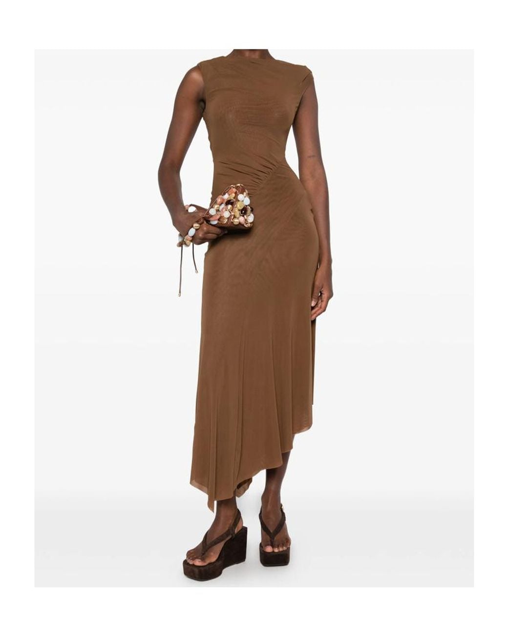 Staud Brown Sleeveless Dress