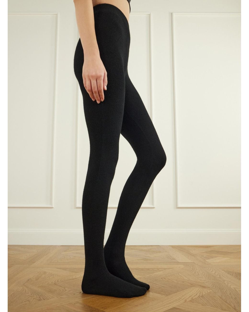 Nour Hammour Black Wool Tights