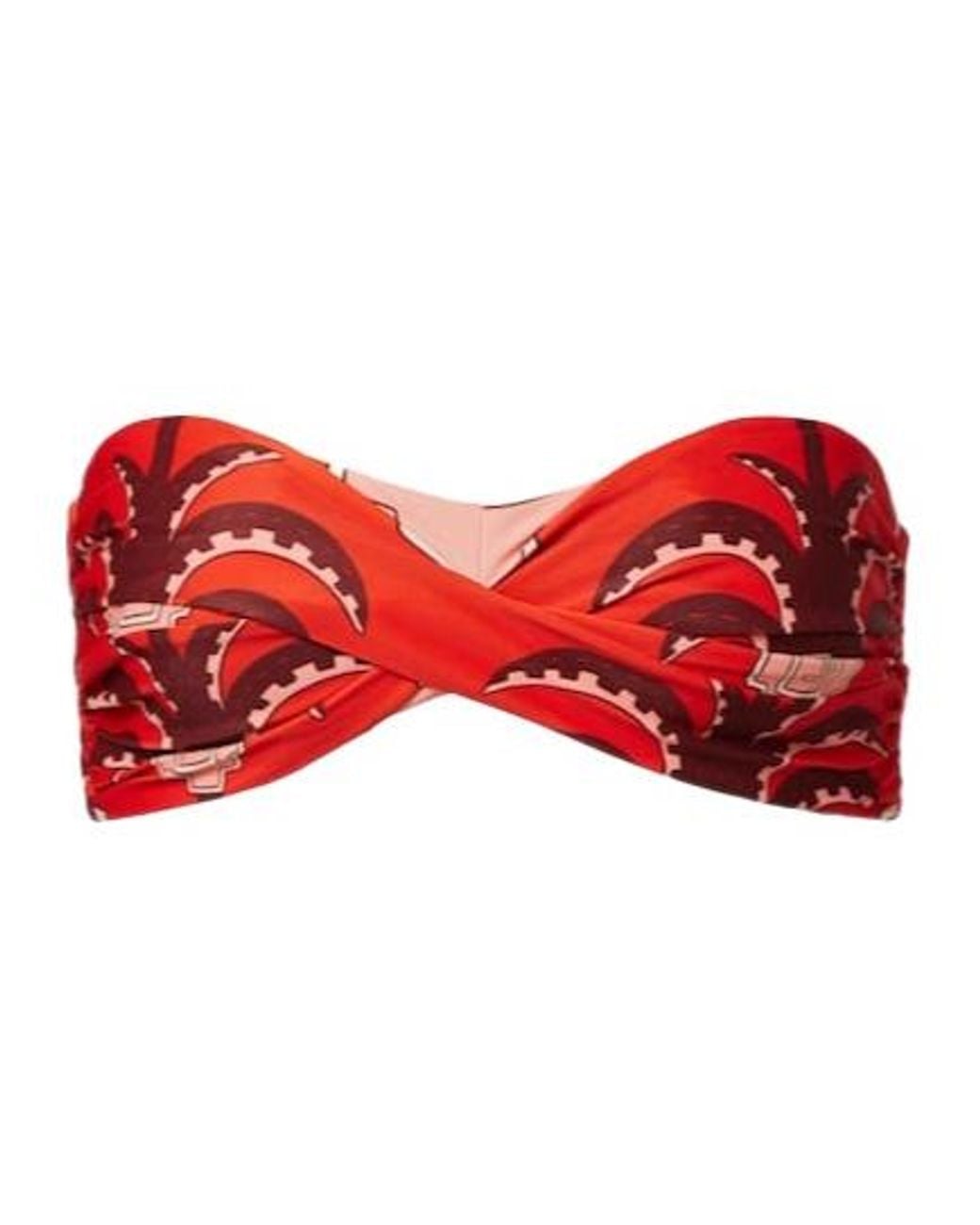 Johanna Ortiz Red Printed Bikini Top